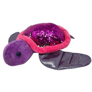 Adventure Planet Sea Turtle Aquatic Reversible Sequins Stuffed Animal Plush 14"